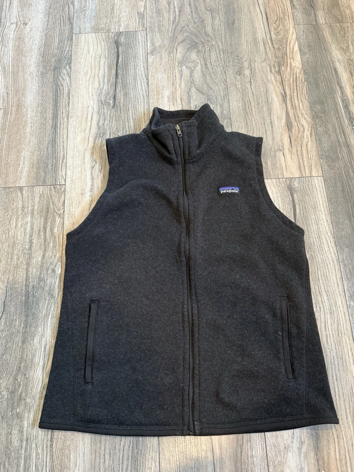 Patagonia Better Sweater Vest Womens Large Black Full Zip Fleece Outdoor Hiking