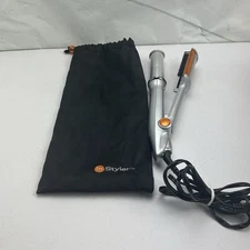 Instyler Rotating Hair Curling Iron IS1001 Silver  1 1/4" Barrel Tested WORKS