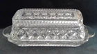 Anchor Hocking Vintage Crystal Clear Butter Dish With Lid, Diamond pattern