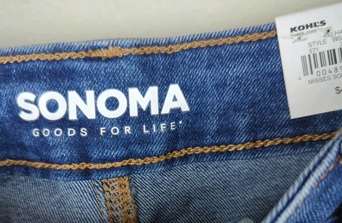 Jeans donna Sonoma nuovi con etichette taglia 10 blu denim crop gamba dritta vita alta prezzo al dettaglio consigliato - $ 44 - Foto 14 di 16