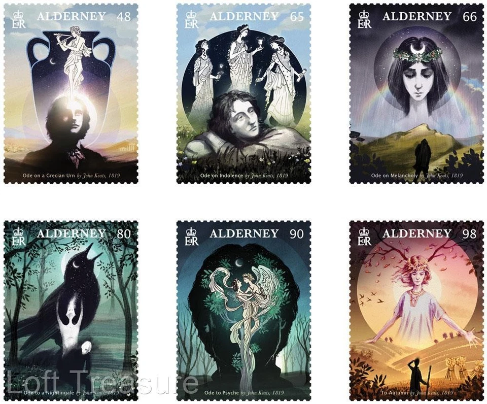 Alderney Stamps: "Odes of John Keats - Bicentenary" Presentation Pack 2019 - Image 2 of 4