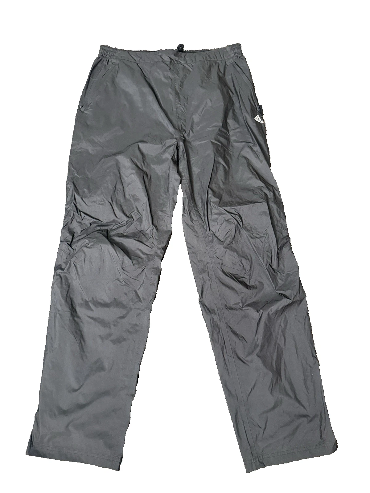 Adidas Rain Pants Mens Large Black ClimaProof Packable Wind Zip Ankle Running