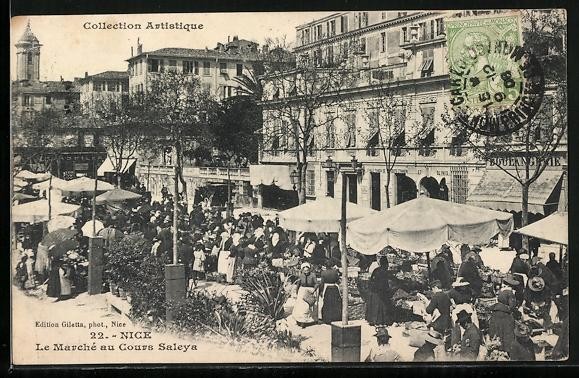 CPA Nice, le Marché au Cours Saleva 1906