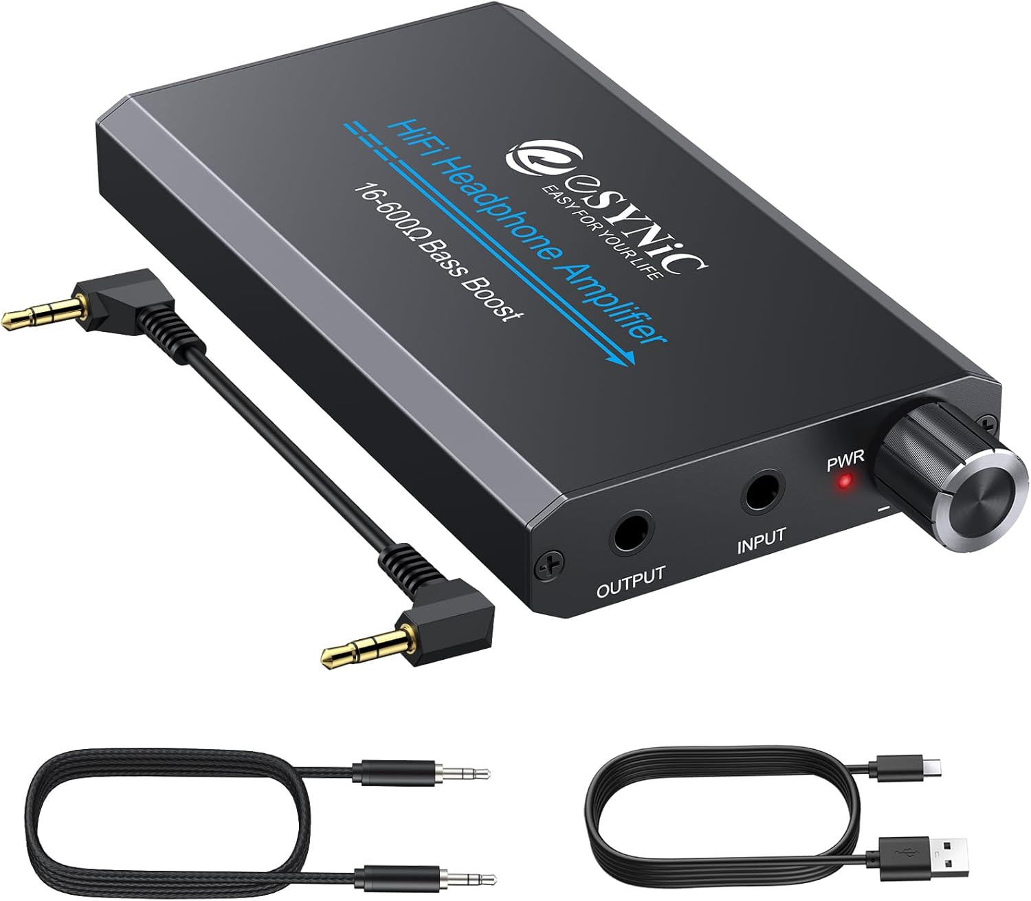 16-600Ω Amplificatore per Cuffie Professionale Con Interruttore Bass E Jack 3.5M