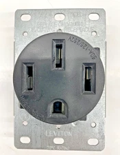 Leviton 50 Amp NEMA 14-50R EV Charging Outlet Heavy Duty Flush Mount Receptacle