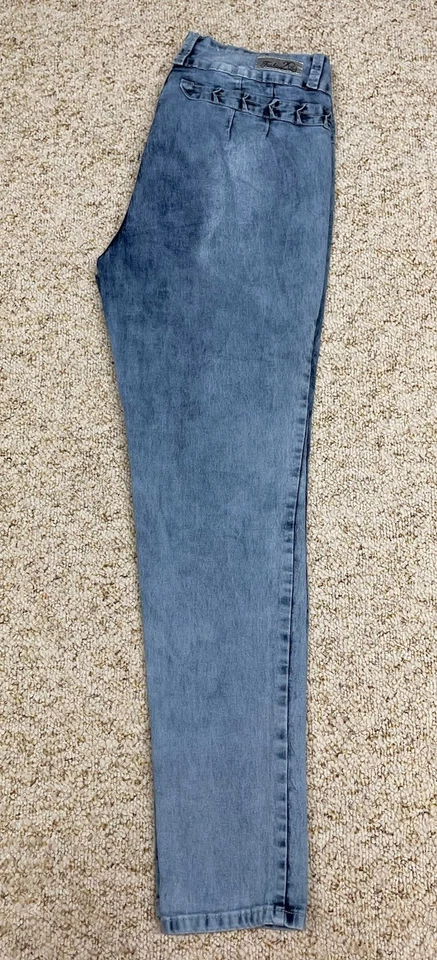 Pantalones de mezclilla de moda 2 Love Jegging para mujer talla 14 ajustados desgastados elásticos (34x30) Foto 3 de 4