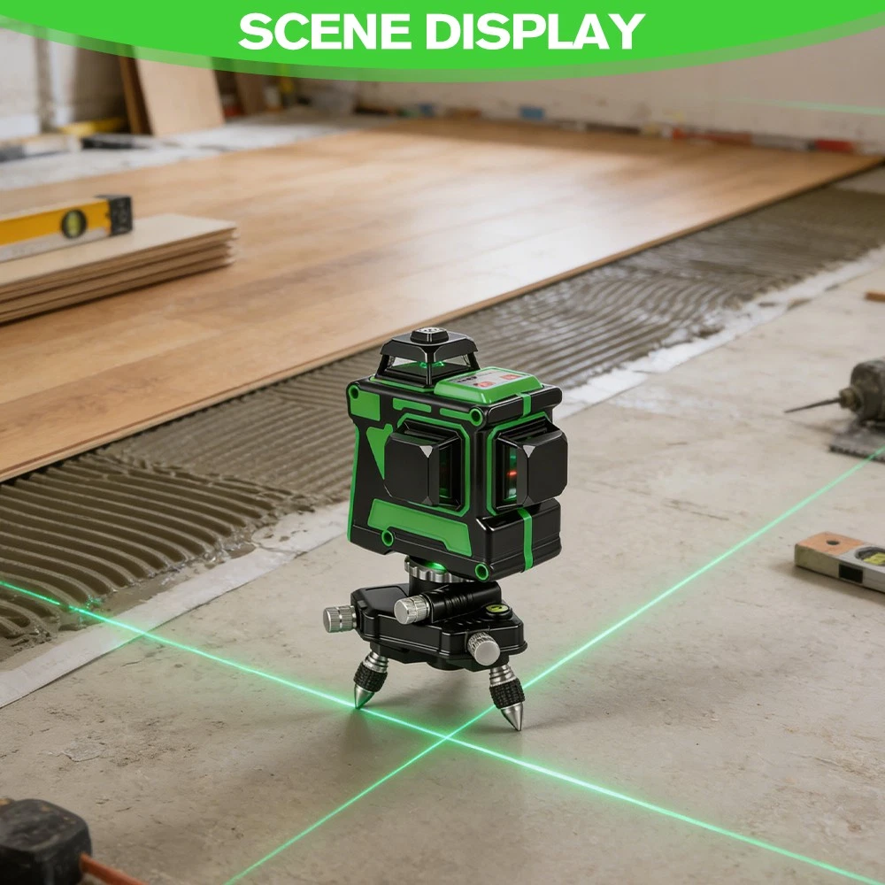 Laser Level 360°4D 12 Lines Laser Self Leveling Cross Measure Tool Kit Green US