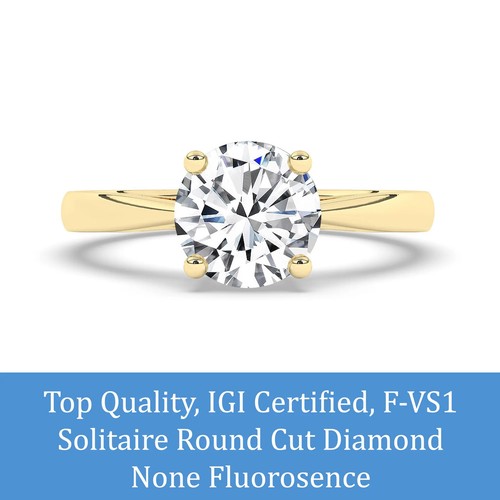 Runder Solitär Labgrown Diamant Verlobungsring 18 Karat Gelbgold 1,50 kt - Bild 3 von 23