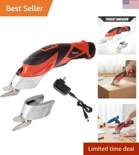Cordless Electric Scissors with Rechargeable Battery - Precision Cutting in Red