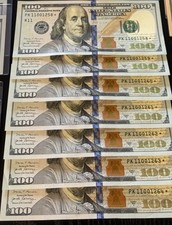 2017 $100 Bill Sequential Star Note Set US Paper Currency Palindrome Rare Serial