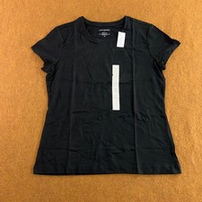 Banana Republic Womens Size Medium Black Timeless Crew Short-Sleeve Tee NWT
