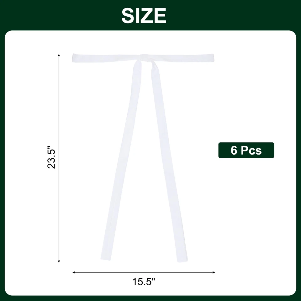 6 Pcs Pre-Tied Bows Satin Ribbon Bows 23.5x15.5" Twist Ties Gift Bows White - Image 2 of 4