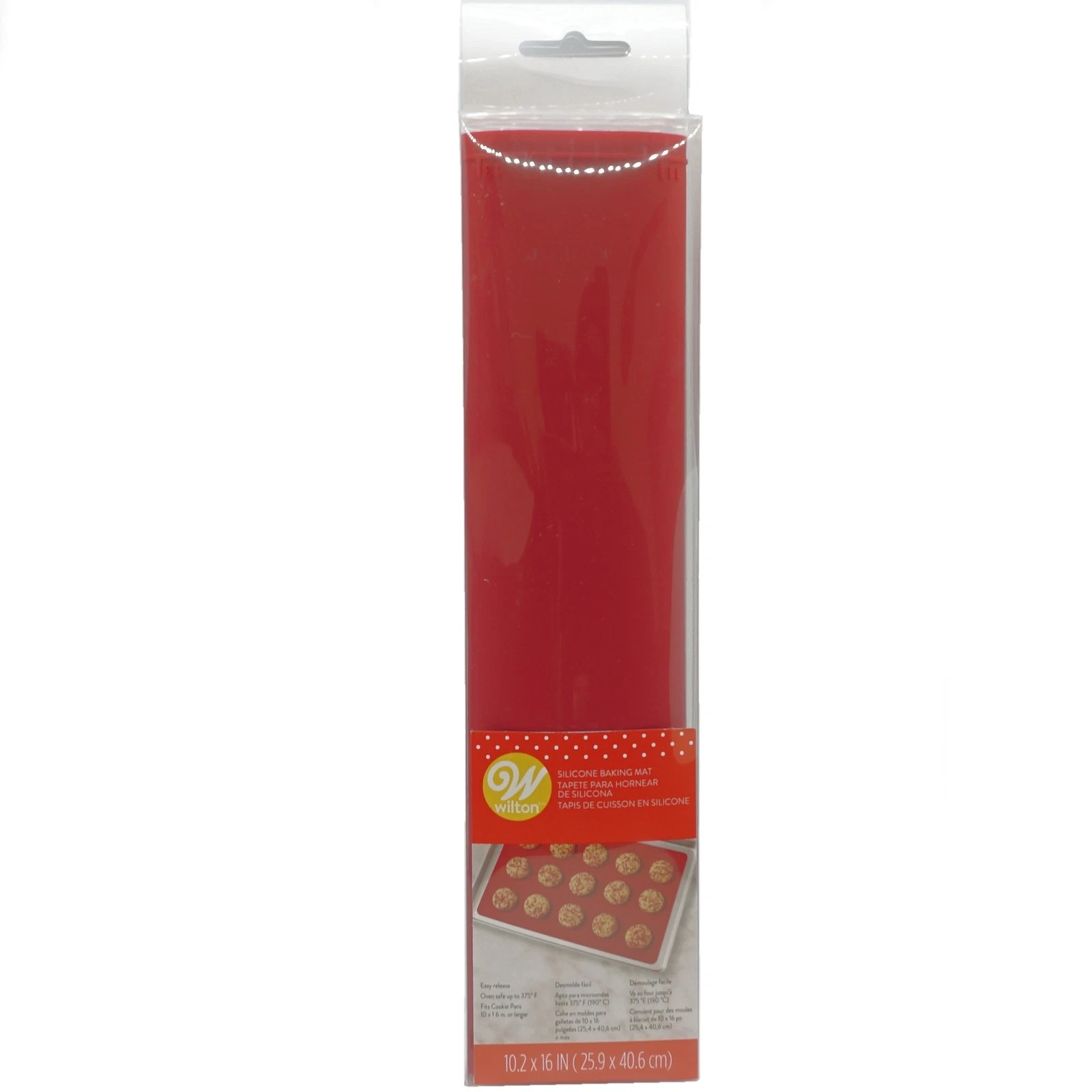 Wilton Non-Stick Red Silicone Baking Mat, 10.2 x 16, 2105-0-0744