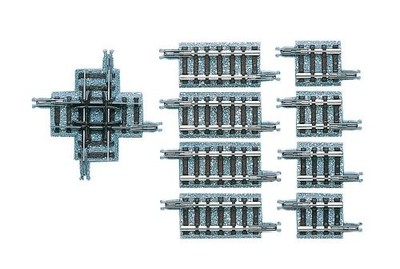 TOMIX N Gauge Crossing Rail X37-90 F with Auxiliary Rails Model 1324 New