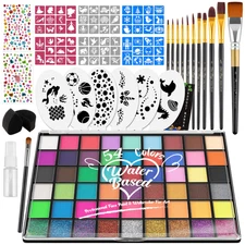 Professional Face Painting Kit for Kids - 54 Colors, Non-Toxic, Complete Set