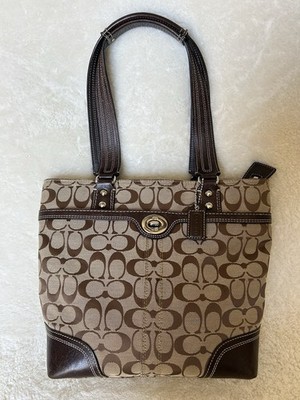 バッグ Y2K COACH Breaker Signature Tote Bag Y2K Coach Hampton Signature jacquard tote turn-lock closure