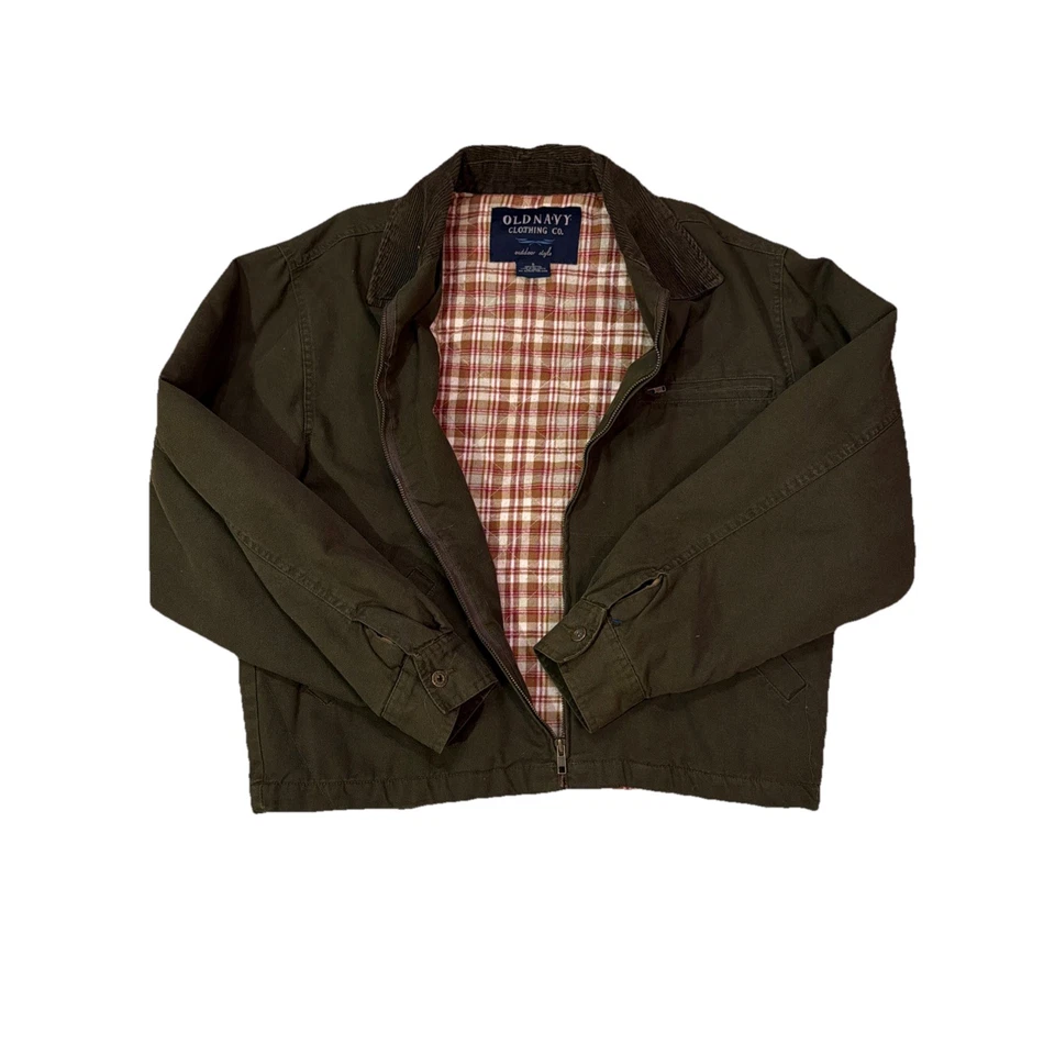 Vintage Old Navy Detroit Style Mechanic Jacket Mens Small Corduroy Collar - Image 2 of 4