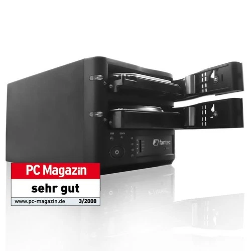 FANTEC MR-35DUS2 2 Bay 3.5" USB 2.0 & eSATA RAID Gehäuse Hot Swap
