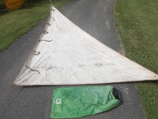 Antique Canvas Storm StaySail  for a Old Style Schooner or Ketch Hemp Bolt Ropes
