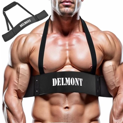 Delmont Arm Blaster for Bicep Curl | Adjustable Arm Isolator with Foam Padding &