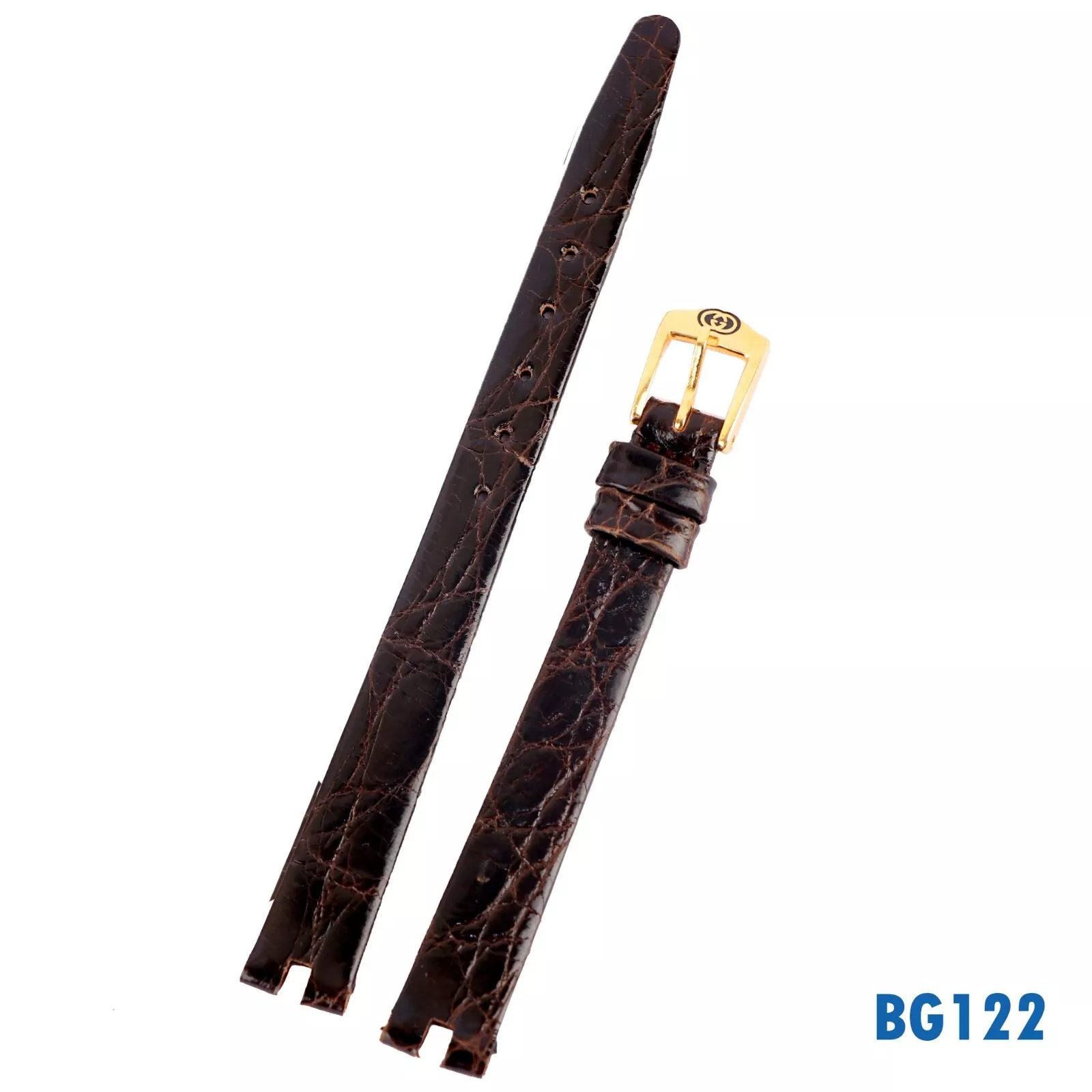 Bracelet en cuir original GUCCI 2000 L couleur marron 10 mm avec boucle Gucci 8 mm