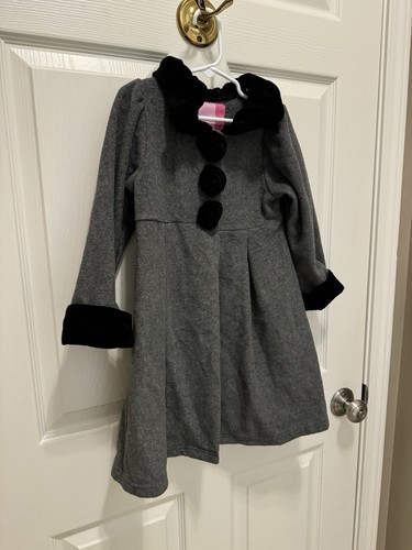 Toddler Girls Goodlad Grey Winter Fleece Jacket With Black Velvet Trim size 5 - Picture 7 of 7