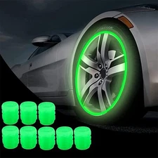 8Pcs Car Tire Caps Glow in The Dark Tire Valve Caps Glowing Tire Valve Stem Caps