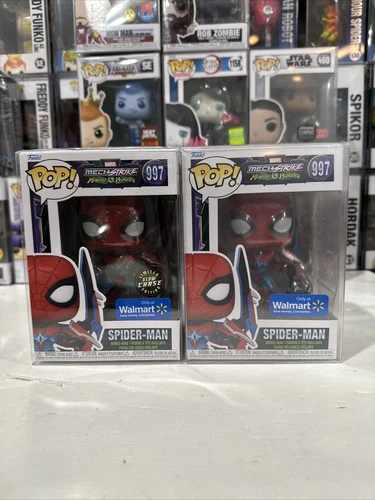 Funko Pop! Marvel Mech Strike - Spider-Man #997 Chase LE y Walmart Ex común
