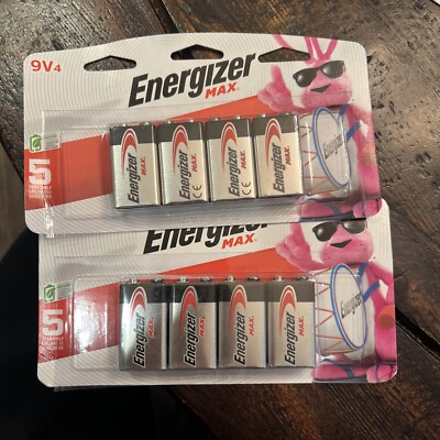 ENERGIZER MAX (2 PACK, 8 Total Batteries) Alkaline 9 Volt Batteries