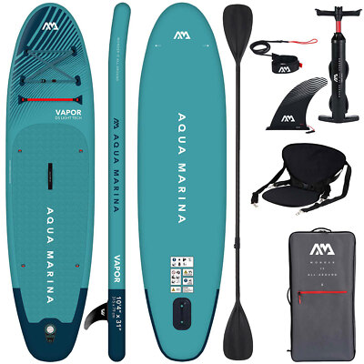 AQUA MARINA VAPOR SUP Board Stand Up Paddle aufblasbar KAJAK SITZ 2in1 Paddel