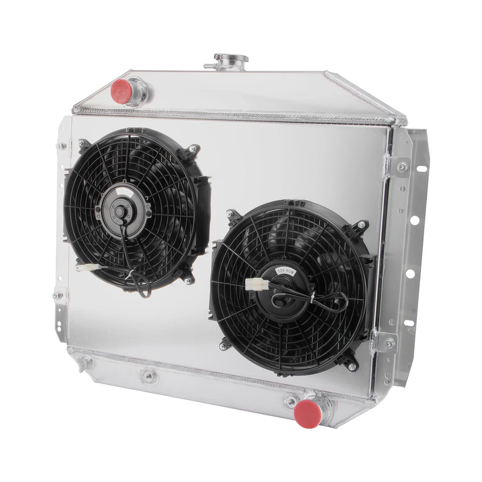 4-Row Aluminum Radiator Shroud Fan For 1966-1979 Ford F100 F150 F250 F350 Truck Foto 2 de 4