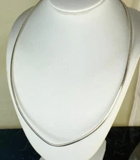 Sterling Silver Italy Dome Omega Chain 16.5 gram 18"L 925