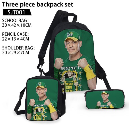 Wrestler- John&Cena Backpack School Bookbag Rucksack Lunch Bag Pencil Case Kids - Picture 46 of 52