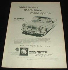 1959 MG Magnette Mark III Ad, More Luxury, Pace, Space!