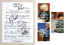 TOTO SIGNED 8.5x11" SHEET MUSIC PAGE Paich Lukather Williams Porcaro FAHRENHEIT