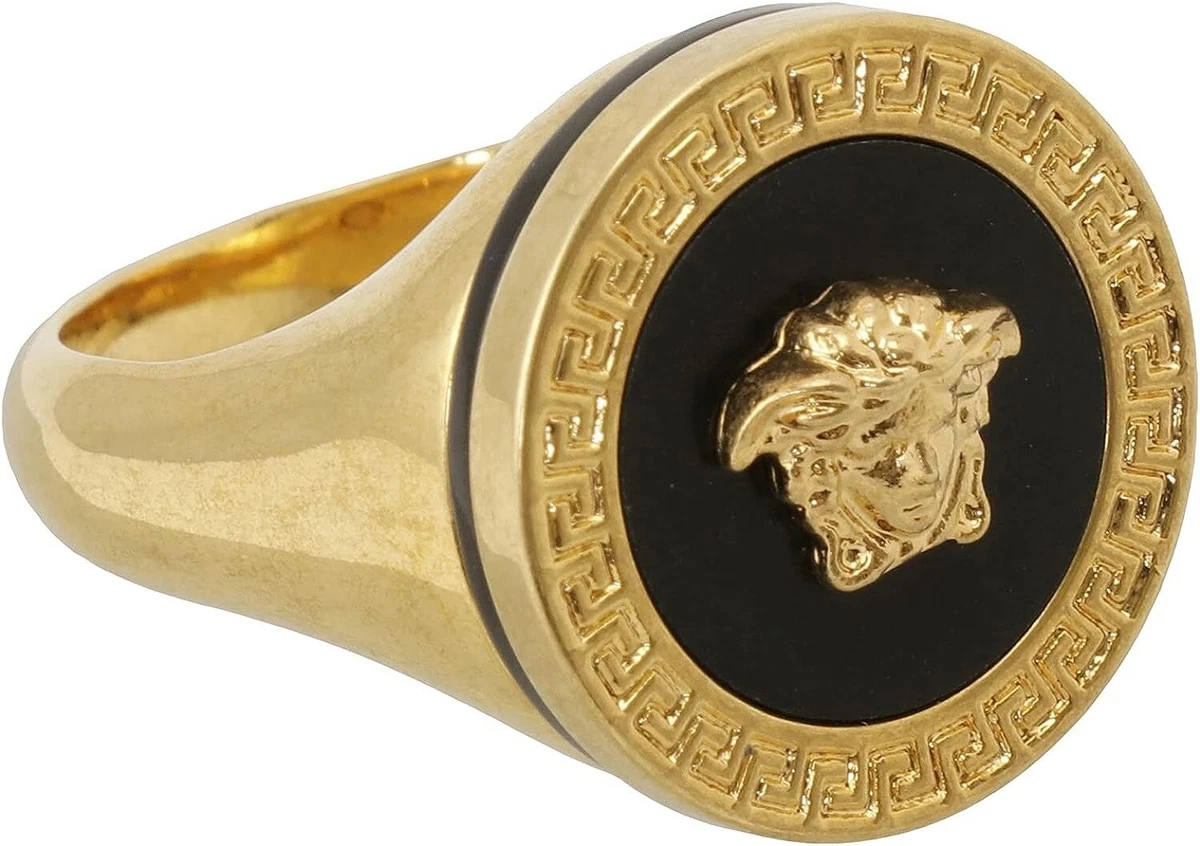 Versace Resin Medusa Ring with Greka Motif Rings Japan Size 22