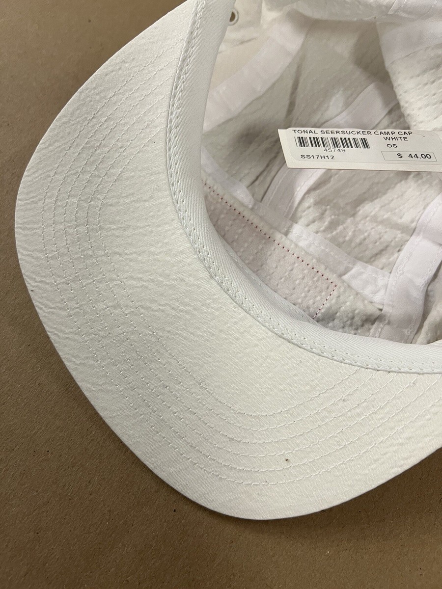 SS17 Supreme Seersucker White Red Box Logo 5 Panel Camp Cap