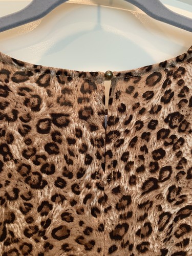 ENTRO Animal Print Tiered Dress MIDI Size M High Low - Picture 8 of 12