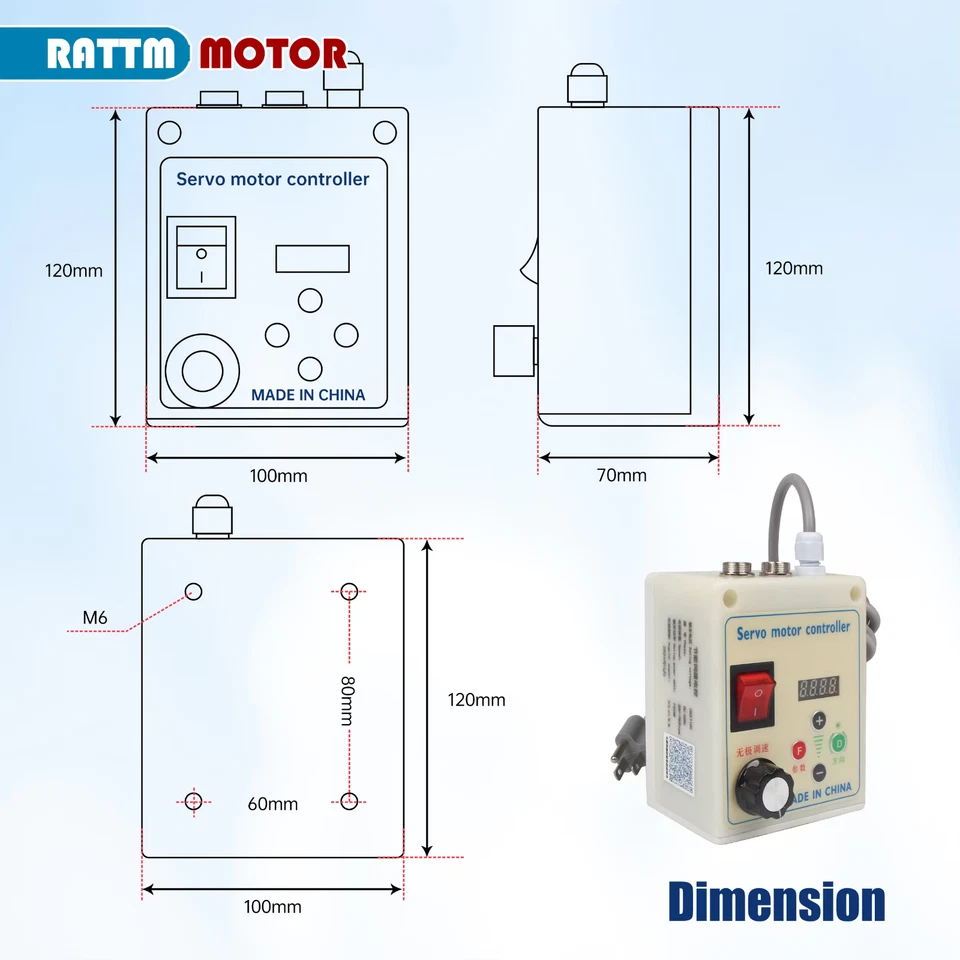 550W 750W 1100W 1.5KW 2.2KW Brushless AC Servo Motor Speed Controller CNC Kit - Image 4 of 4