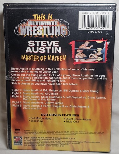SEALED WWE This is Ultimate Wrestling Stone Cold Steve Austin Master Mahem DVD - Picture 2 of 12