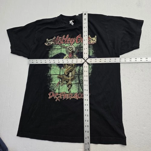 Motley Crue Dr Feelgood Graphic T-Shirt Black Tultex Mens Large Band Tee image 6