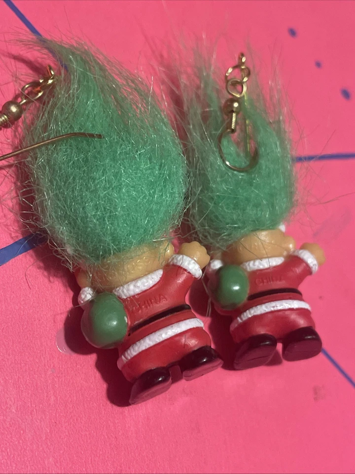 Pendientes Y2K Trolls Navidad Papá Noel Años 90 Bisutería Fiesta Fea Navidad Foto 4 de 4