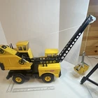Tonka Mighty Tonka Vintage Yellow Pressed Steel Construction Crane Truck Toy