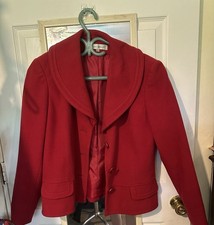 Vintage Harve Bernard Red Size 12 Wool Blazer Women's