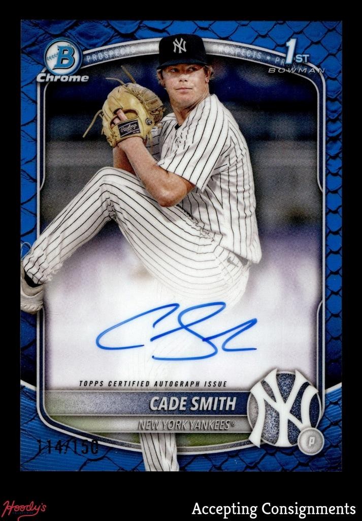 2025 Bowman Chrome Blue Reptilian Refractor Cade Smith 1st ROOKIE AUTO 114/150