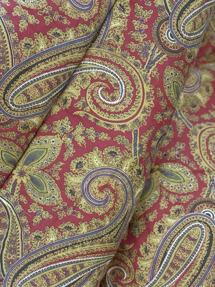 Edredón LRL Ralph Lauren King Edmonton Paisley Rojo Dorado/Rayas Foto 3 de 4