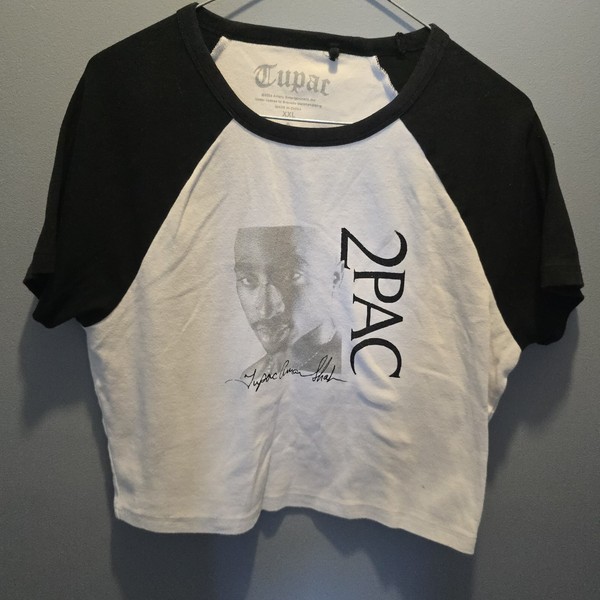 Shakur cropped raglan t-shirt. black And White Size Xxl Womens
