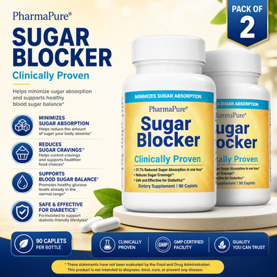 PharmaPure Sugar Blocker Weight Loss Supplement, 90 Capsules PACK OF 2