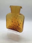Blenko 384 Jonquil Amber Hobnail Bubble Glass Double Spout Water Pitcher