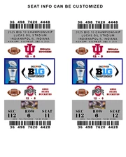 INDIANA VS OHIO STATE 2025 BIG 10 CHAMPIONSHIP GAME COMMEMORATIVE TICKETS/2 TIX